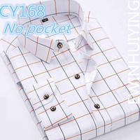 Moda gorąca sprzedaż męskie koszule z długim rękawem młody mężczyzna koreański, Slim koszule biznesowe Casual cały mecz Plaid kwadratowy kołnierzyk koszule 4